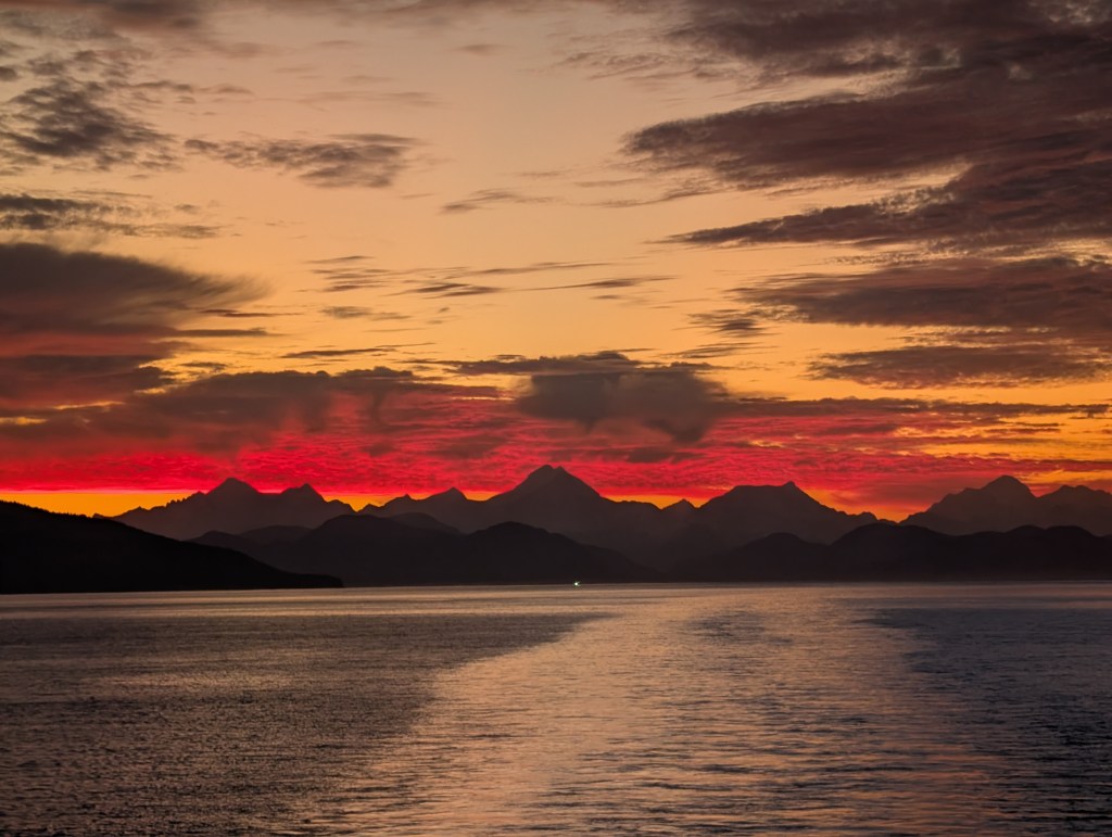 Sunset on glacier bay